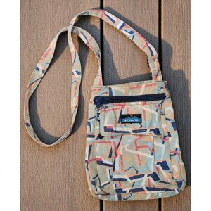 Kavu Keeper Geometric Crossbody Canvas Purse Bag Shoulder Strap Sling